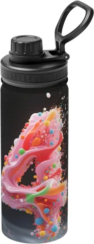 Miniatura 14 de Bright Star Printed Insulated Water Bottle, 18oz Stainless Steel Funny Travel Mug, Leakproof Hot & Cold for Sports, Gym, Hiking