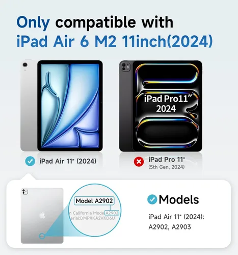 Miniatura 2 de MAGIC JOHN Protector de pantalla para iPad Air de 11 pulgadas M2 [6th 2024], vidrio templado, eliminación automática de polvo, sin burbujas