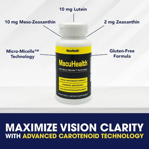 Miniatura 2 de Macuhealth Vitaminas oculares de triple carotenoide para adultos con luteína y zeaxantina (90 cápsulas blandas, suministro para 3 meses) y MacuWipes