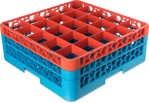 Miniatura 40 de Carlisle FoodService Products RG9-214 OptiClean Estante de vidrio con 9 compartimentos con 2 extensores, 7.12 pulgadas, polipropileno, azul