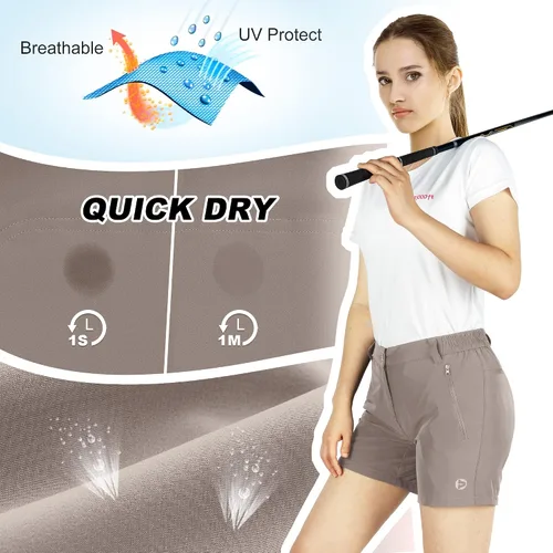 Miniatura 2 de 33,000ft Pantalones cortos de golf para mujer, de 5 pulgadas, elásticos, de secado rápido, con bolsillos