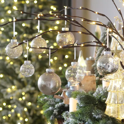 Miniatura 3 de Sea Team Juego de adornos de bolas de plástico transparente inastillables para árbol de Navidad, adornos decorativos transparentes para colgar