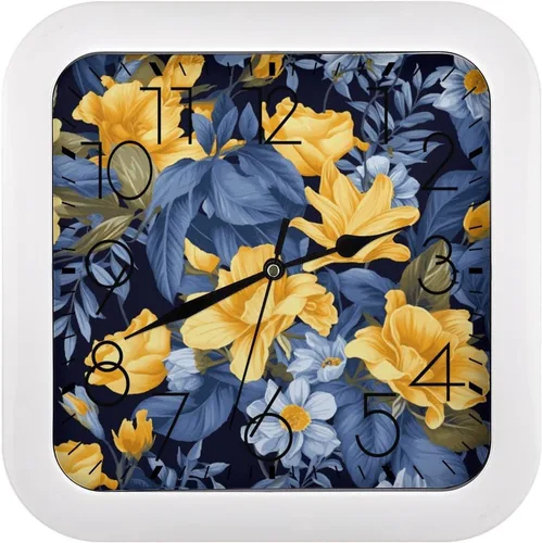 Miniatura 13 de 10" Square Modern Wall Clock,Different Heart Patterns Print Kitchen Clocks Wall Battery Operated,Silent Non Ticking Unique Funny Cute Wall Clock for