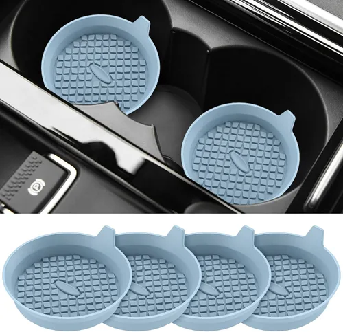 Miniatura 12 de ME.FAN Posavasos para Portavasos de Coche [Paquete de 4] Alfombrillas de Silicona para Tazas, Accesorios Interiores Universales Antideslizantes