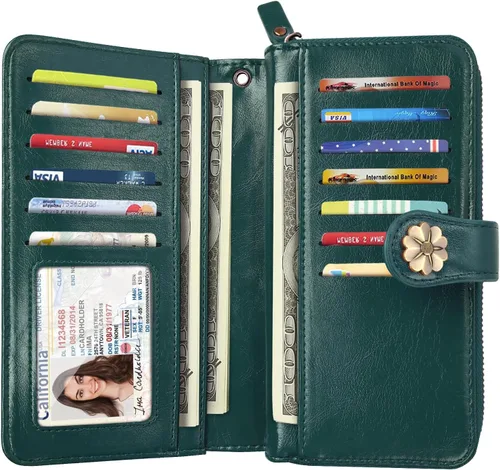 Miniatura 2 de Coco Rossi Billeteras para mujer con múltiples tarjetero, cartera de embrague, tarjetero, organizador de tarjetas para mujer con correa
