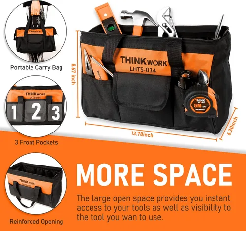 Miniatura 3 de THINKWORK Juego de herramientas – Kit de herramientas de reparación portátil de 207 piezas, juego de herramientas de mano para el hogar general