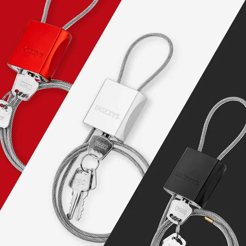 Miniatura 8 de Candado de cable con 3 llaves L 6.56 pies (2m), D 1/6 pulgadas (4mm) Candado de cable de acero ajustable Cerraduras de aluminio para bicicletas
