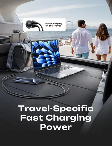 Miniatura 5 de LISEN Cargador de coche USB C de 90 W para iPhone 17, cargador de automóvil de 40 W, carga rápida, 2 puertos PD 45 W y cargador USB QC 3.0