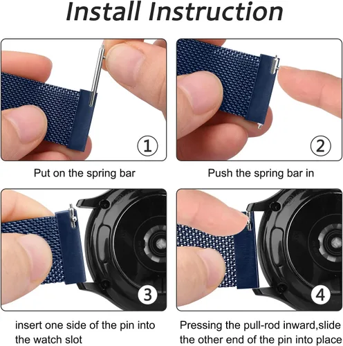 Miniatura 4 de Wanme Bandas de metal para Samsung Galaxy Watch Active 2, 1.73", 1.58", Active 1.58", Watch 3 1.61" y Galaxy Watch 1.65", 0.79", correa de repuesto