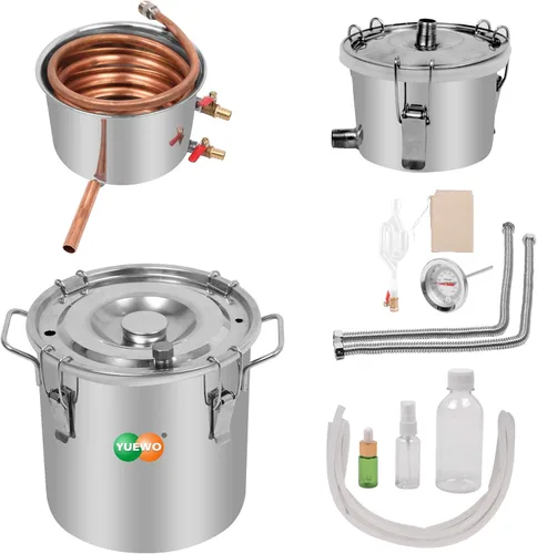 Miniatura 6 de YUEWO nuevo 3 macetas DIY 8 Gal 30 litros alcohol Moonshine etanol todavía licores acero inoxidable caldera agua hogar destilador vino kit
