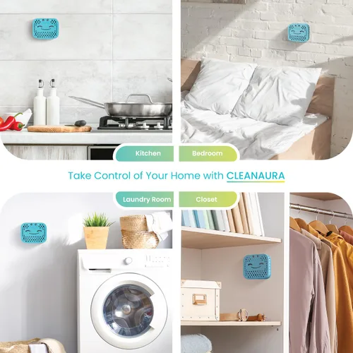 Miniatura 6 de Home Zone Living CleanAura - Kit de filtro desodorizante con bolsa de filtro de carbón y adhesivo magnético, ayuda a eliminar el olor en casa