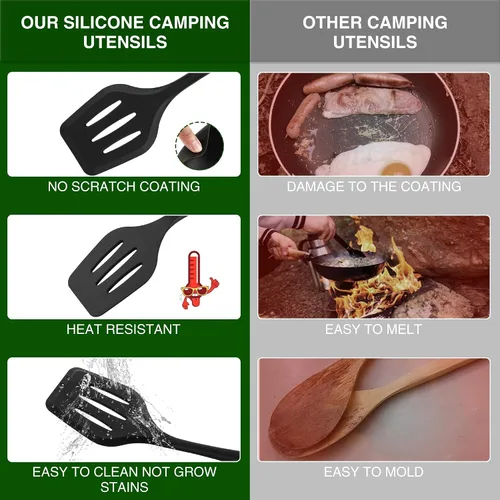 Miniatura 3 de Wesqunie Camping Essentials - Juego de utensilios de cocina - Kit de utensilios de cocina portátil para campamento, accesorios para exteriores