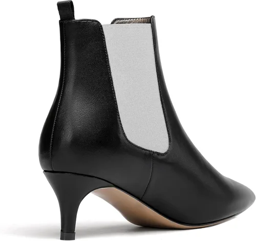 Miniatura 5 de WAYDERNS Botas de tacón bajo para mujer, estilo casual, puntera puntiaguda, patente, boda, gatito, de 2 pulgadas