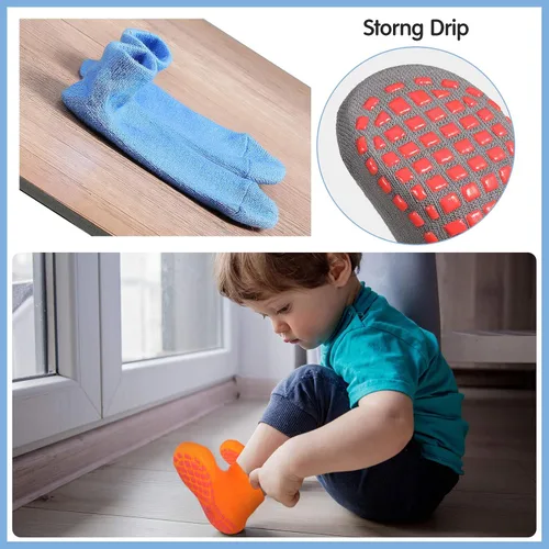 Miniatura 5 de 12 pares de calcetines antideslizantes para niños y niñas como se muestra en las fotos