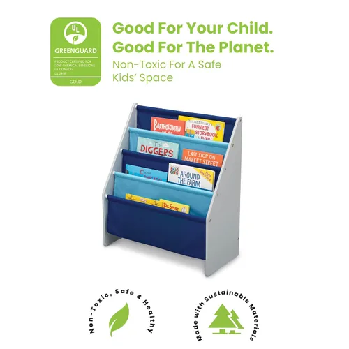 Miniatura 7 de Delta Children MySize - Juego de mesa y silla de madera para niños (2 sillas incluidas) y estantería para libros para niños, almacenamiento fácil
