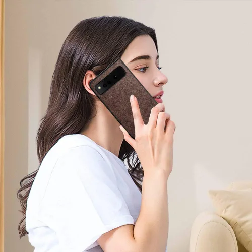 Miniatura 7 de Funda para Google Pixel Fold de cuero de alta calidad, diseño retro, funda protectora completa para Google Pixel Fold 5G (café)