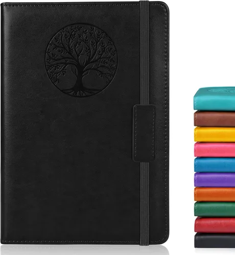 Miniatura 9 de Biuwory Cuaderno diario con líneas para mujeres y hombres, 256 páginas, tamaño A5, de cuero de tapa dura para escribir, viajes, negocios, trabajo
