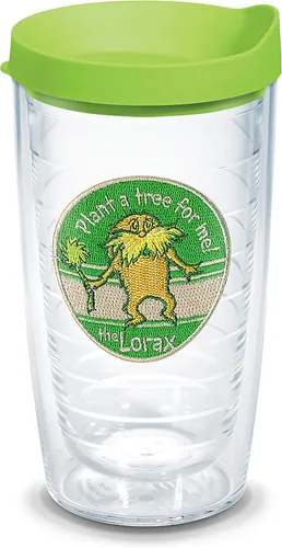 Tervis Vaso aislado de doble pared Dr. Seuss™ Lorax hecho en Estados Unidos mantiene las bebidas frías y calientes, 16 onzas, planta un árbol
