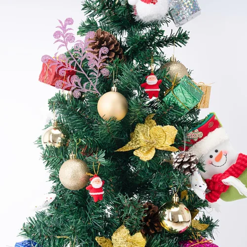 Miniatura 3 de EXCEART 14 piezas de púas de árbol de Navidad con purpurina rizada en aerosol de hojas artificiales, tallo de hojas de Navidad, ramitas para árbol