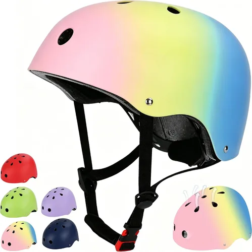 Miniatura 10 de Casco de bicicleta para niños, casco para niños y niñas de 1-3/2-4/3-5/5-8/8-14 años, ajuste ajustable y ligero, seguridad multideportiva