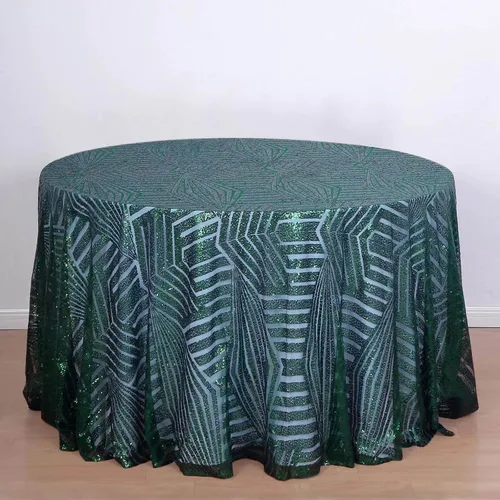 Miniatura 11 de Efavormart - Mesa cuadrada de tul geométrico con lentejuelas doradas brillantes de 72 pulgadas Dorado