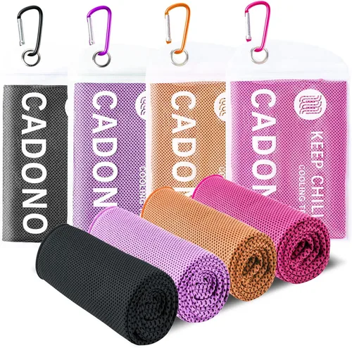 Miniatura 14 de Paquete de 4 toallas refrescantes (40 x 12 pulgadas), toalla de frío suave y transpirable, toalla de hielo, toalla de microfibra para yoga