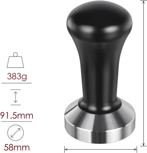Miniatura 3 de SANTOW Manipulador de café expreso de 2.008 in, manipulador de café barista con base plana de acero inoxidable - Manipulación profesional de mano