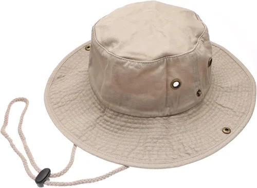 Miniatura 14 de Sombrero de cubeta para verano, para exteriores, para pescar, de safari, de caza, con correa ajustable