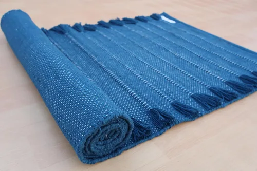 Miniatura 7 de Jaipur art & Rugs Estera de yoga de algodón orgánico - Alfombra tejida a mano ecológica - Antideslizante y gruesa (61x183x13mm) para fitness diario