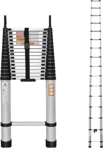 Miniatura 12 de Escalera telescópica plegable de aluminio 5+6 con pasamanos, pedal ancho de seguridad, carga máxima de 330 libras, plegable, fácil de almacenar