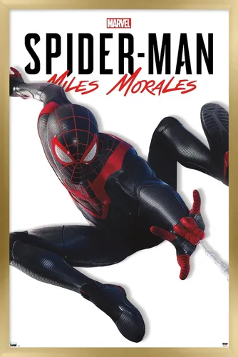 Miniatura 14 de Trends International Marvel Comics - Póster de pared de la serie Miles Morales, 22.4 pulgadas de largo x 14.7 pulgadas, versión enmarcada de madera