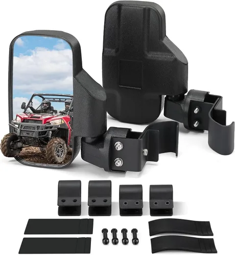 KEMIMOTO Espejos UTV Espejo Lateral Compatible con Polaris Ranger 900 XP 1000 General RZR Defender Maverick Trail UFORCE Pioneer SXS para Jaula de