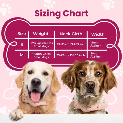 Miniatura 6 de Collar de cuero suave de microfibra para perros, ajustable, a la moda, color rosa melocotón, collar de cuero MF sin crueldad para cachorros