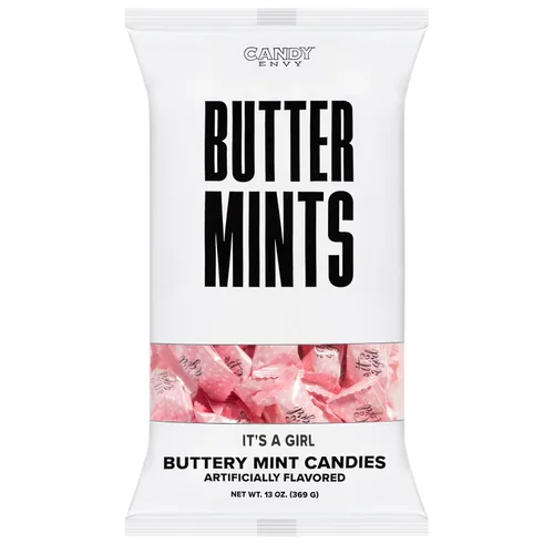Miniatura 6 de Candy Envy - It's A Girl Buttermints - Bolsa de 13 onzas - 100 mentas de caramelo envueltas individualmente - Recuerdos de fiesta de baby shower
