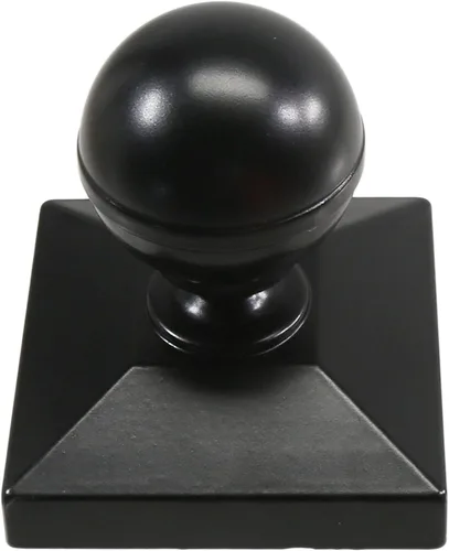 Miniatura 4 de Tapa cuadrada de aluminio negro para postes de valla de aluminio, tapas negras para postes de valla de aluminio, tapas negras (paquete de 5)