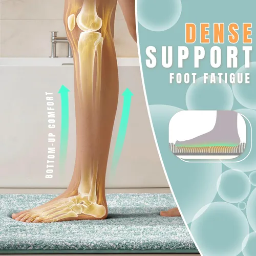 Miniatura 2 de Yimobra Alfombra de baño acolchada antifatiga, antideslizante, lavable, de microfibra suave y densa para lavabo, ducha, pies cansados, cómodo