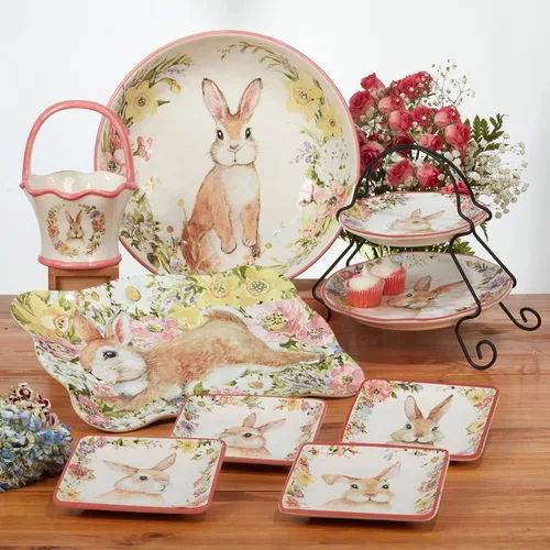 Miniatura 6 de Certified International Easter Garden - Plato de postre/ensalada de 8.5 pulgadas, juego de 4 diseños surtidos, multicolor