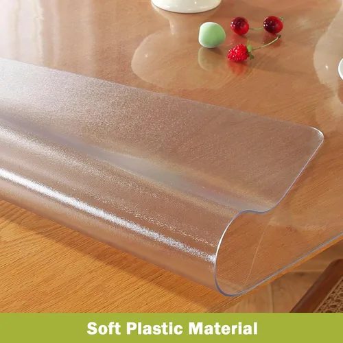 Miniatura 11 de Protector de mesa transparente de 12 x 36 pulgadas, 1.5 mm de grosor, cubierta de mesa de plástico impermeable, protector de mesa transparente