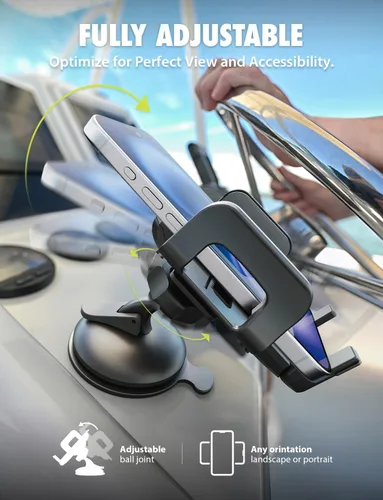 Miniatura 5 de Bracketron Griplox - Soporte de teléfono impermeable para barcos, soporte de ventosa marina con funda sellada, soporte seguro para teléfono