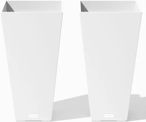 Miniatura 33 de Veradek V-Resin - Macetero cónico para interiores y exteriores, paquete de 2 (26 pulgadas, gris)