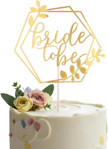 Decoración para pastel de novia - Suministros de decoración de pasteles de boda dorados, regalos de decoración de pasteles de despedida de soltera,