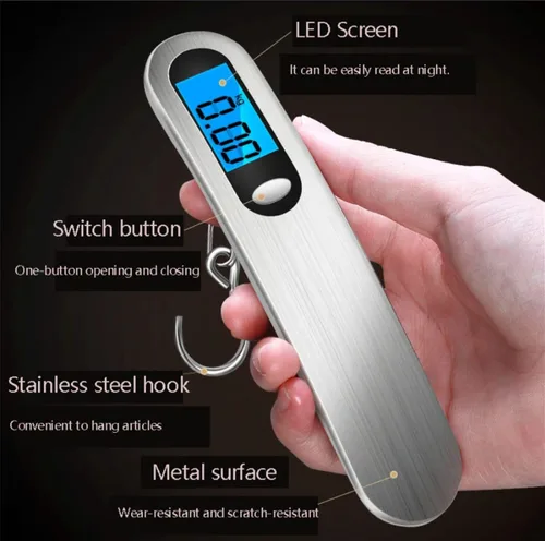 Miniatura 3 de TXY - Báscula de equipaje de 110.2 lbs110 libras, pantalla LCD portátil, báscula electrónica, equilibrio de peso, maleta, bolsa de viaje