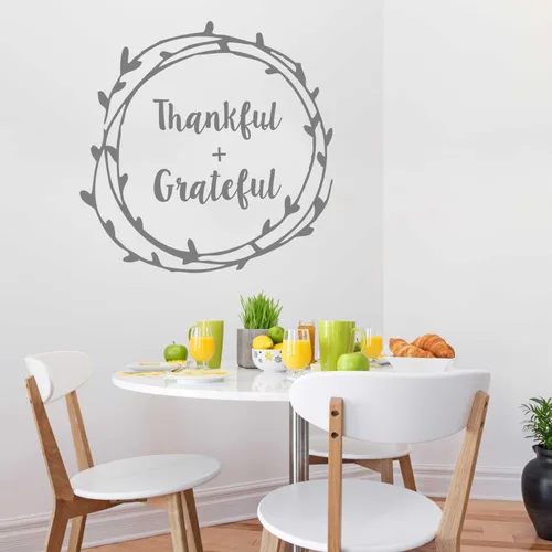 Miniatura 4 de Thankful + Grateful Calcomanía de laurel Decal Set – Oro beso Cortar Fall Leaf by chromantics