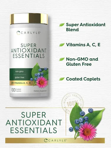 Miniatura 4 de Carlyle Suplemento antioxidante 100 cápsulas Complejo nutricional Vitamina A, C, E Fórmula sin OMG, sin gluten