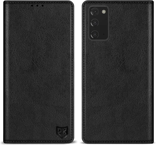 ZZXX Funda tipo cartera para Samsung Galaxy Note 20 con bloqueo RFID, soporte de ranura para tarjetas, funda protectora de cuero magnético fuerte