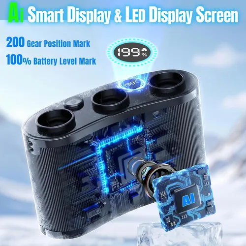 Miniatura 5 de Ventilador de cintura portátil AI 2026 de 25000 mAh, 199 velocidades, 51000 rpm, fuerte flujo de aire, ventilador de cinturón con hasta 15 horas
