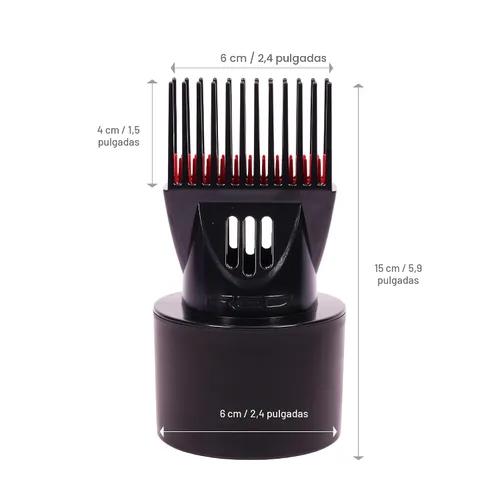 Miniatura 3 de Red by Kiss Peine Universal Desenredante para Secador de Pelo para Peinado del Cabello – Compatible con todos los Secadores de Pelo