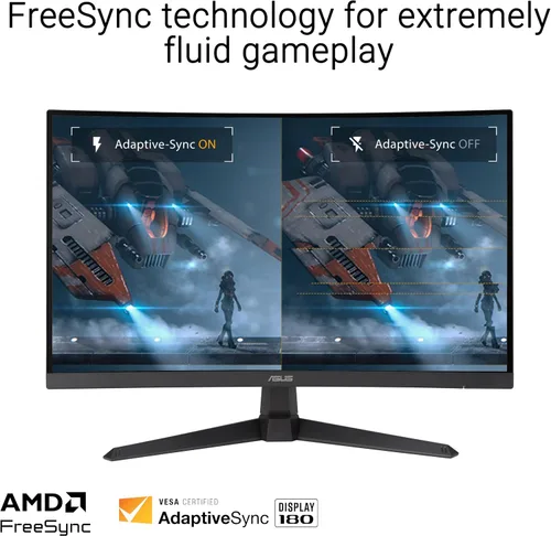 Miniatura 4 de ASUS TUF Gaming Monitor curvo de 27" 1080P (VG27VQ3B) – Full HD, 180Hz, 1ms, Extreme Low Motion Blur Sync, FreeSync, Curvatura 1500R, Cuidado