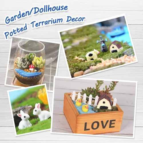 Miniatura 2 de CHAKANLX 108 piezas de accesorios de jardín de hadas en miniatura, kit de jardín de hadas, figuras en miniatura, accesorios de jardín de hadas