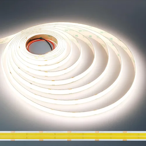 Miniatura 14 de JOYLIT Tira de luces LED COB de 24 V, 16.4 pies, 3000 K, blanco cálido, 550 lm/ft, súper brillante, CRI 95+, UL Premium, 2400 LED, cinta adhesiva